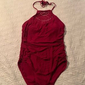 One piece high neck swimsuit